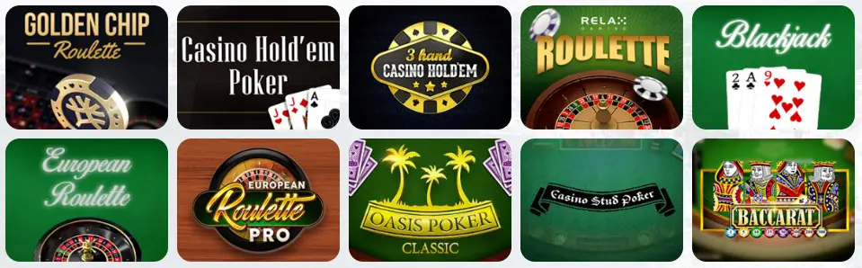 Giochi da tavolo al GIOCOYES CASINO